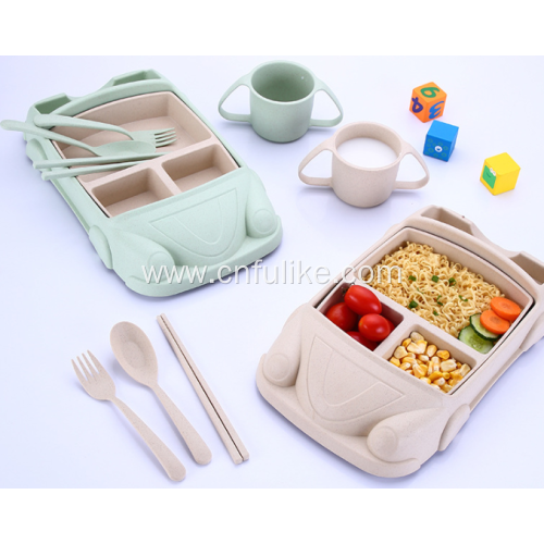 Car Shape Wheat Straw Dinnerware Set